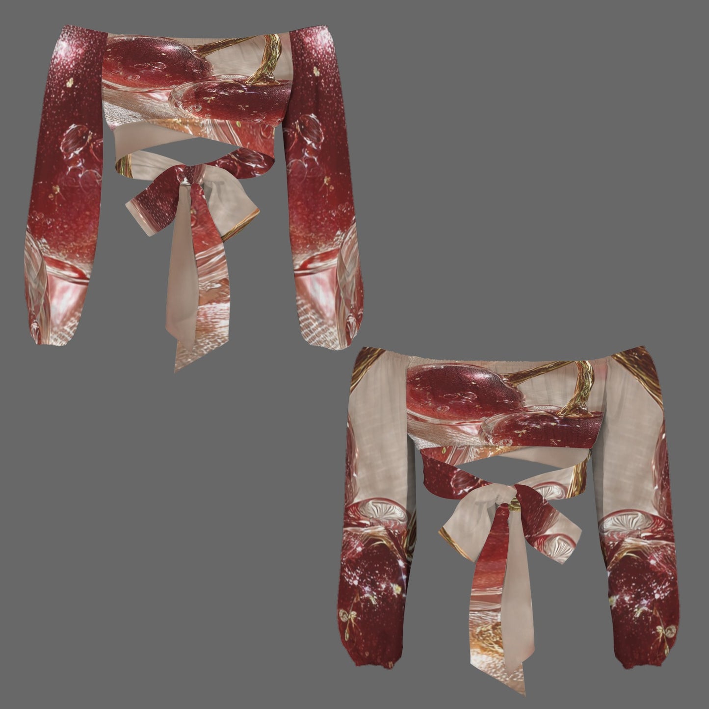 Cherry Voile Shirt Cherry Crop Top