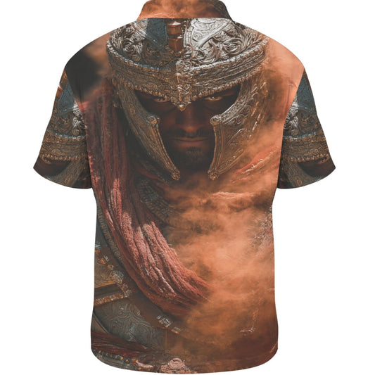 T-shirt with warrior design on a white background