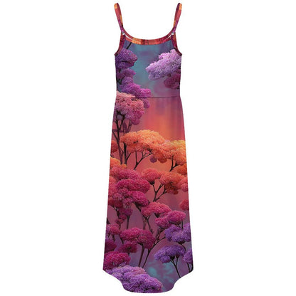 Custom Womens Spaghetti Strap Tie Waist Midi Dress