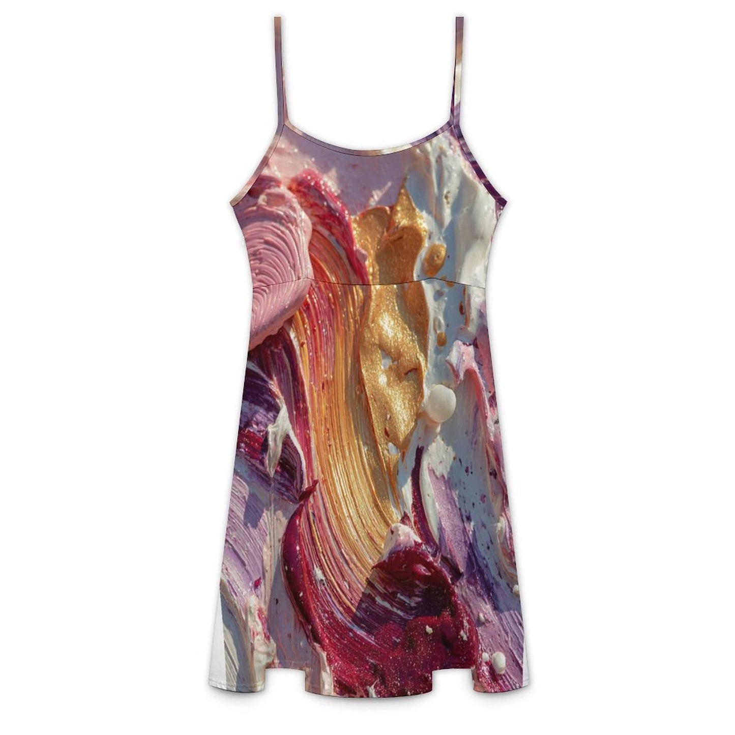 Custom Womens Square Neck Sleeveless Flared Midi Dress