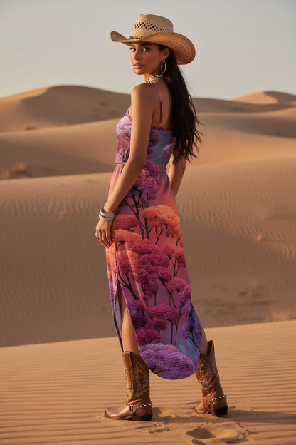 Sunset Blossom: The Floral Aura Maxi