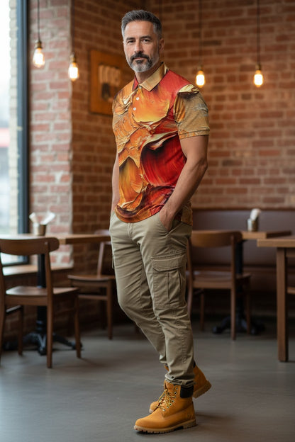 Gold Molten: The Liquid Ember Polo