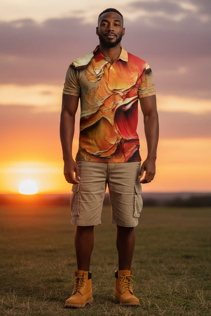 Gold Molten: The Liquid Ember Polo