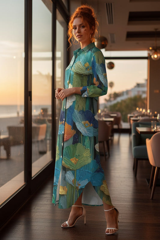 Spring Garden: The Botanical Sovereign Shirt Dress