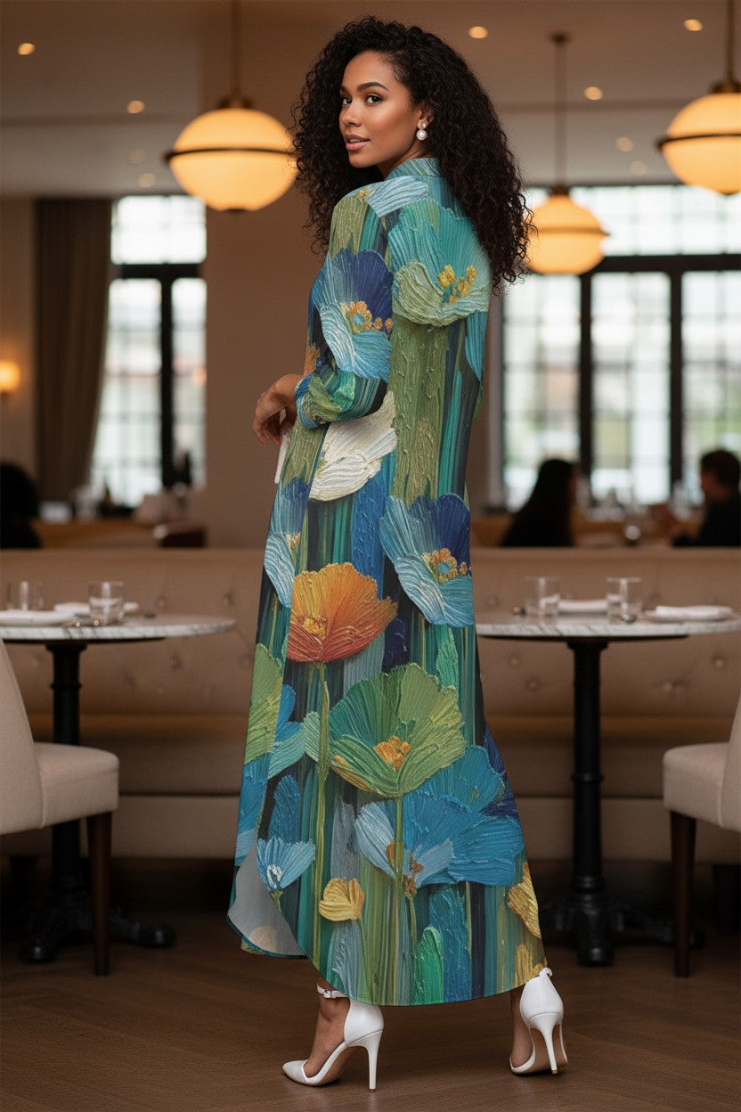 Spring Garden: The Botanical Sovereign Shirt Dress