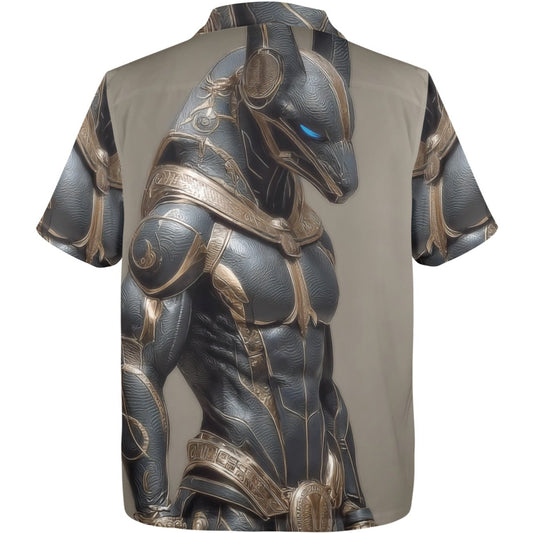 Short-sleeve shirt with a fantasy creature design on a white background