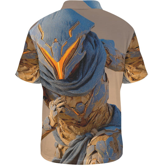 Short-sleeve shirt with a fantasy-themed design on the back