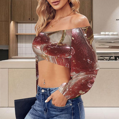 Cherry Voile Crop Top Side View