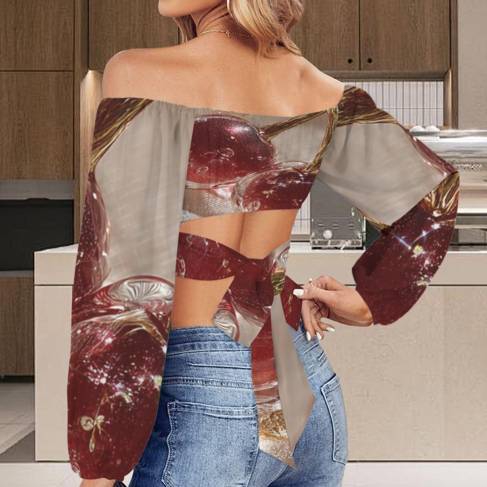 Cherry Voile Crop Back View