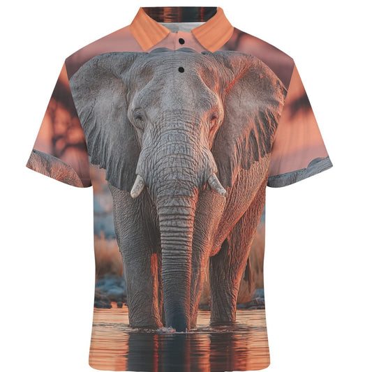 Shirt with an elephant design on a white background