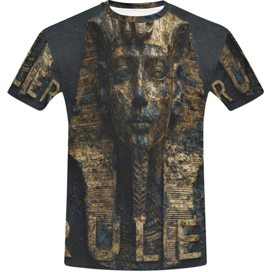T-shirt with ancient Egyptian design on a white background