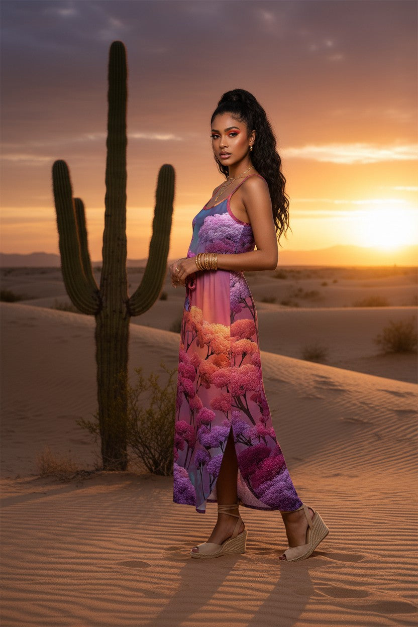 Sunset Blossom: The Floral Aura Maxi