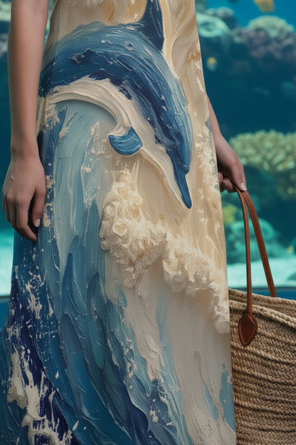 Dolphin Dreams: The Ethereal Ocean Flow Dress