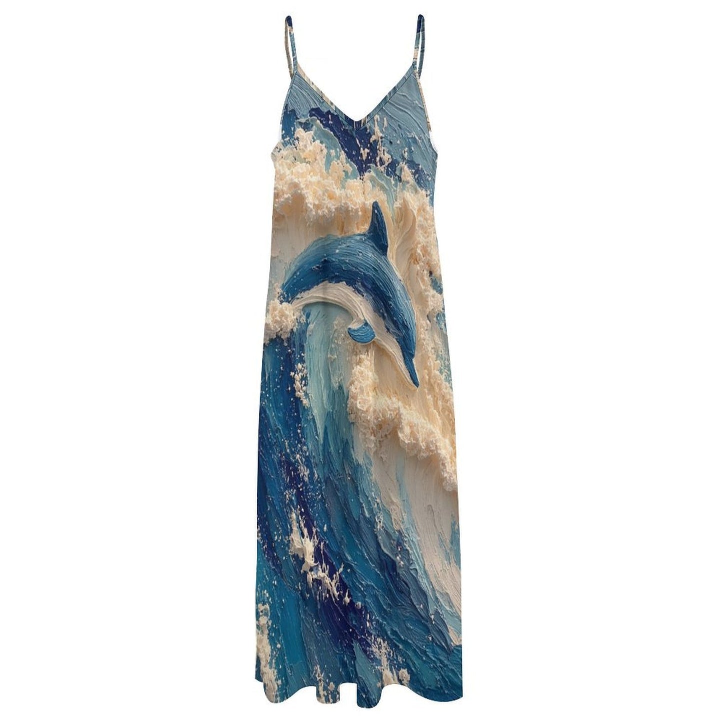 Women's Spaghetti Strap V-Neck Maxi Dress