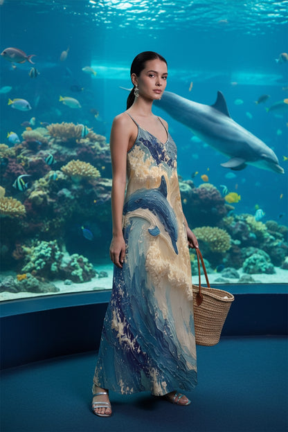 Dolphin Dreams: The Ethereal Ocean Flow Dress
