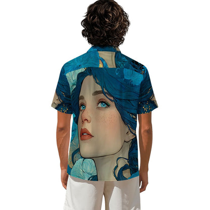 Siren’s Eyes: The Ethereal All-Over Print Button-Up