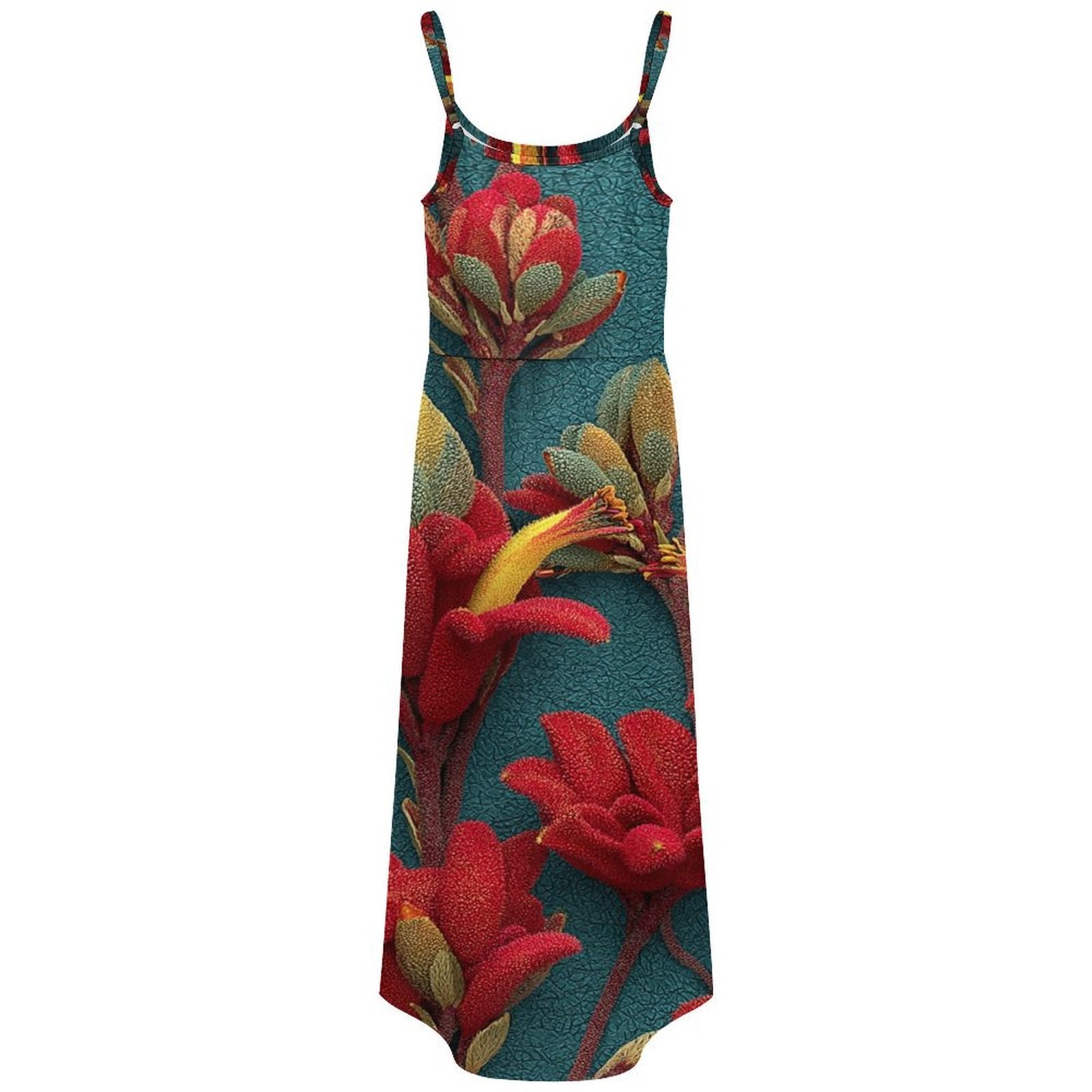 Custom Womens Spaghetti Strap Tie Waist Midi Dress