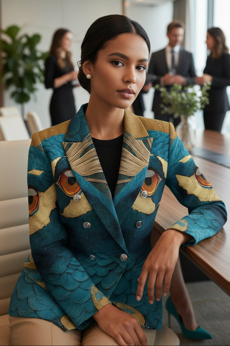 Regal Peacock: The Sovereign Ladies' Blazer