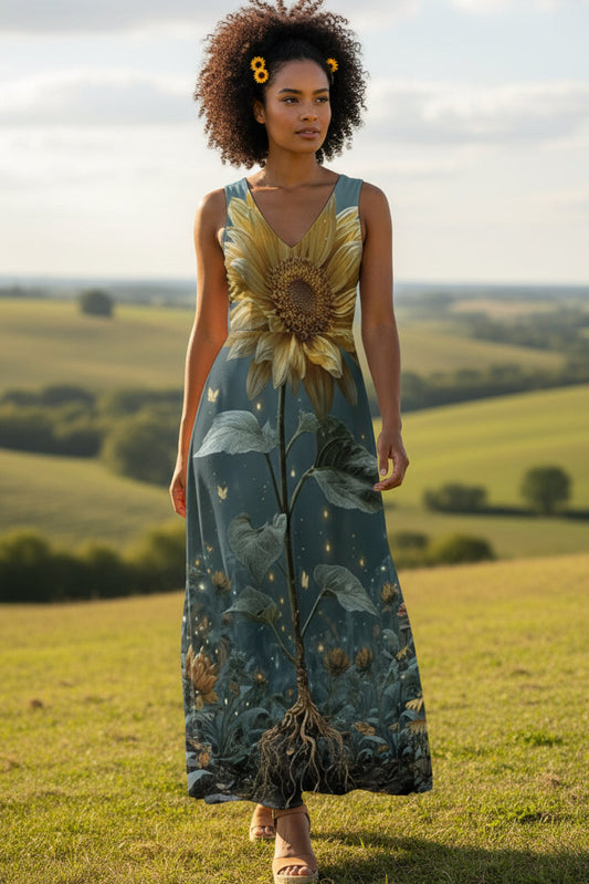 Sunflower Roots: The Grounded Vitality Maxi With Pockets