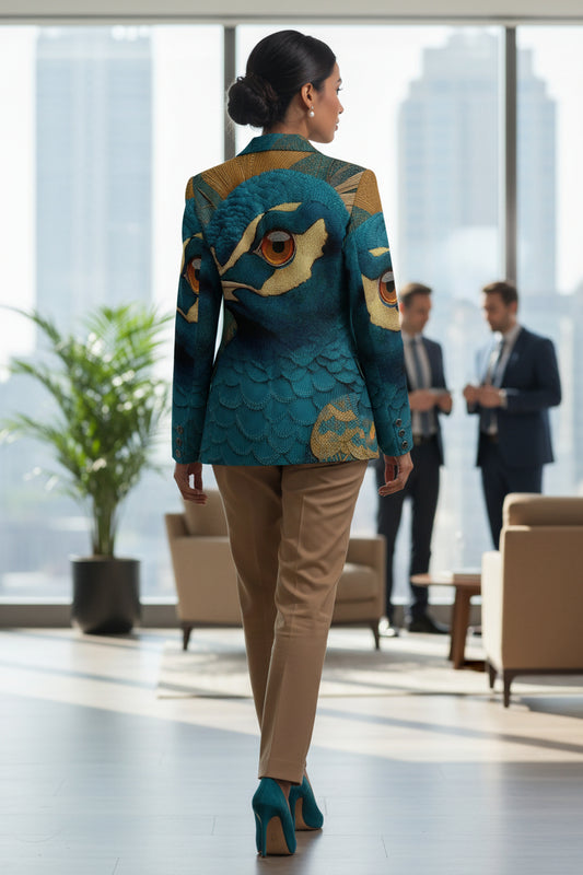 Regal Peacock: The Sovereign Ladies' Blazer