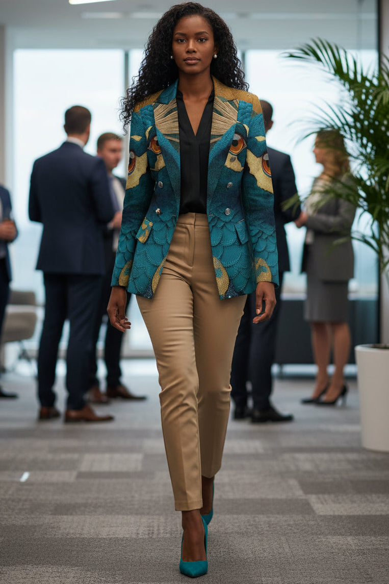 Regal Peacock: The Sovereign Ladies' Blazer
