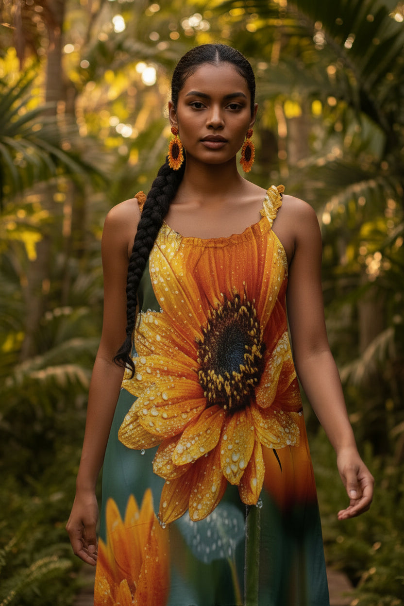 Sunflower Dream: The Solar Vitality A-Line Dress