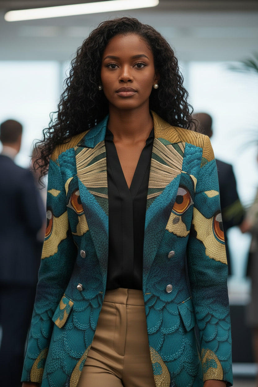 Regal Peacock: The Sovereign Ladies' Blazer