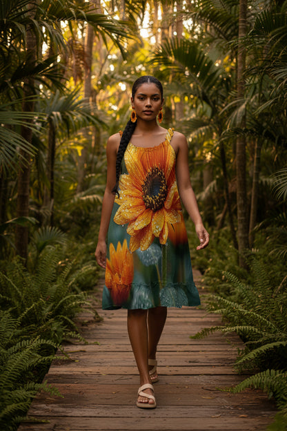 Sunflower Dream: The Solar Vitality A-Line Dress